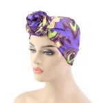 Bonnet Chimio Violet Mademoisellefoulard.fr