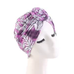 Bonnet Chimio Violet Fleuri