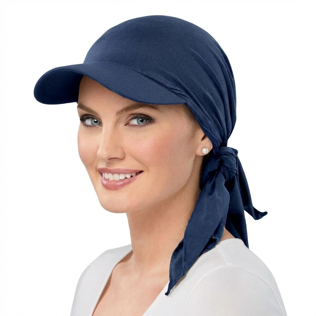 Casquette Chimio Simple Bleu Marine 1 Casquette Chimio Simple Bleu Marine