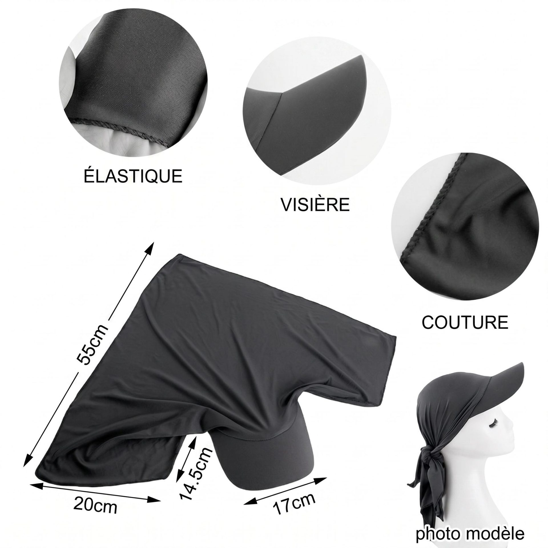 Casquette Chimio Simple Bleu Marine 2 Casquette Chimio Simple Bleu Marine – Image 2